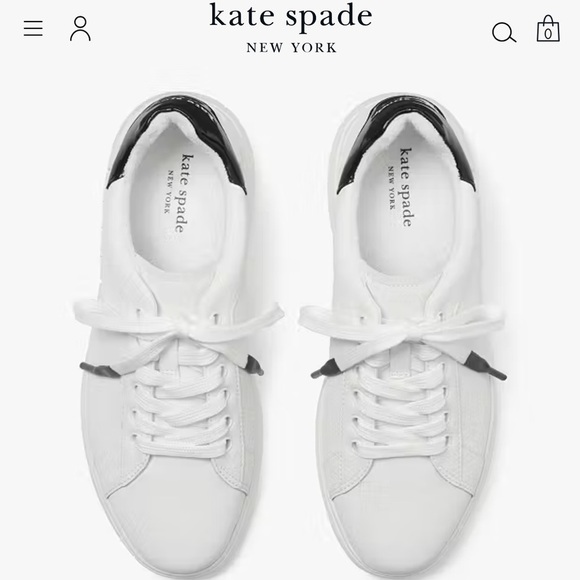 Kate Spade NY Black/White Lift Sneakers Size 7 Clean Girl Minimalist Designer - Picture 1 of 8